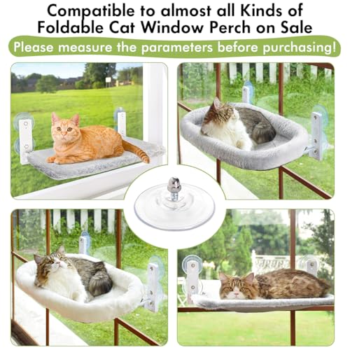 AMOSIJOY 4 Pack Cat Window Perch Strong Replacement Suction Cups with Screw