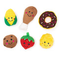 ZippyPaws Burrow Replacement Miniz Squeaky Enrichment - Mixed Food 6 Pack - style: Assorted Foods (6-Pack)