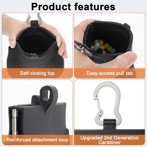 Dog Treat Pouches for Dog Training Silicone Dogs Treat Bag One-Hand Access