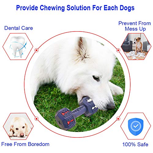 Dog Chew Toys for Aggressive Chewers Indestructible Dog Toys Tough Natural Rubber Dumbbell Toy for Small Medium Large Dogs XLarge Blue - size: X Large-7.5 In Blue