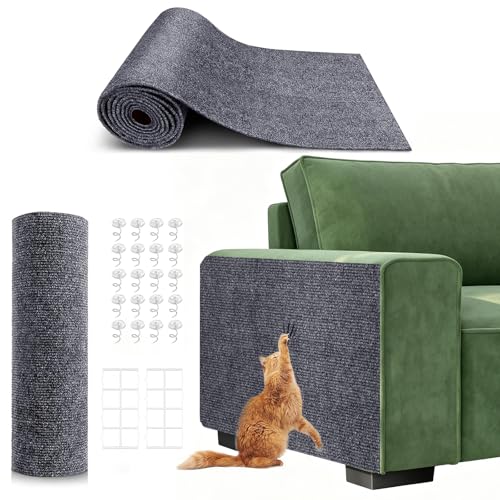 Self-Adhesive Cat Scratching Mat, Durable Couch Protector from Cat Claws - color: Dark Grey, size: 78.7"X15.8"