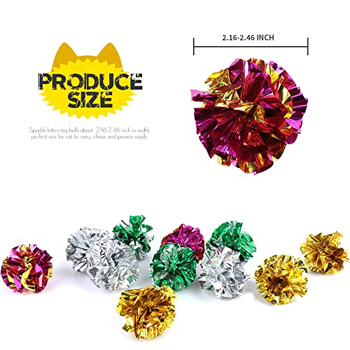 25 Pack Crinkle Balls Cat Toys for Cats - Original Mylar Crinkle Balls (Random Color)