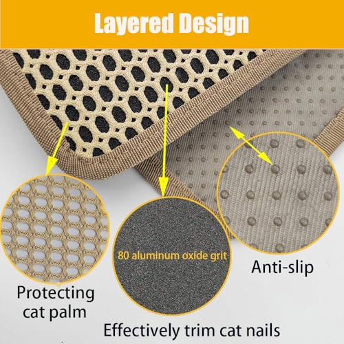 Cat Nail File Scratcher, 80-Grit Aluminum Oxide Nail File for Cats - size: 16.8"×13.3"