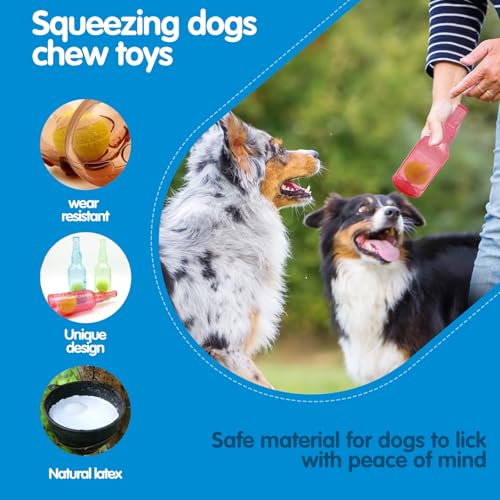 Dog Toy Tennis Ball in Squeaky Bottle (Red, Medium) - color: Red, size: Medium
