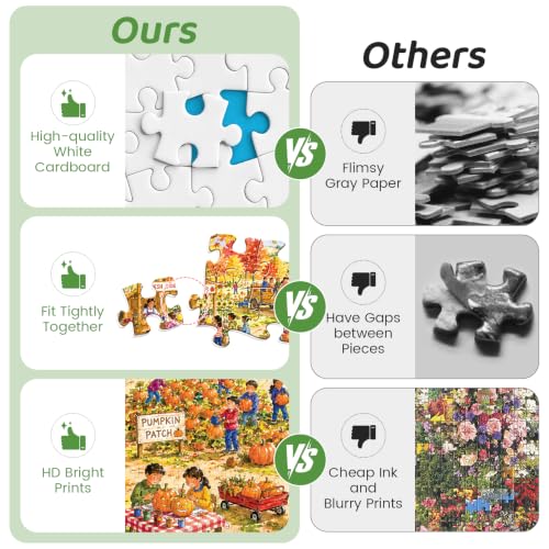 500 Piece Puzzles for Adults, Autumn Pumpkin Patch Jigsaw Puzzle 500 Pieces - color: Pumpkin Patch