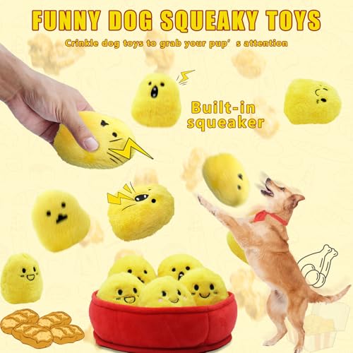YZHDUXIU 6 Pack Chicken Nugget Squeaky Dog Toys Interactive Puppy Chew Toys - color: Yelllow Chicken Nugget