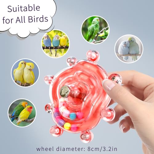Parakeet Toys, Small Parrot Rotating Interactive Training Toy, Parakeet Cage Accessories, Budgie Toys, Cockatiel Toys, Lorikeets Toy, Love Bird Toys,Conure Toys,Bird Toys for Parrots (Yellow) - color: Yellow