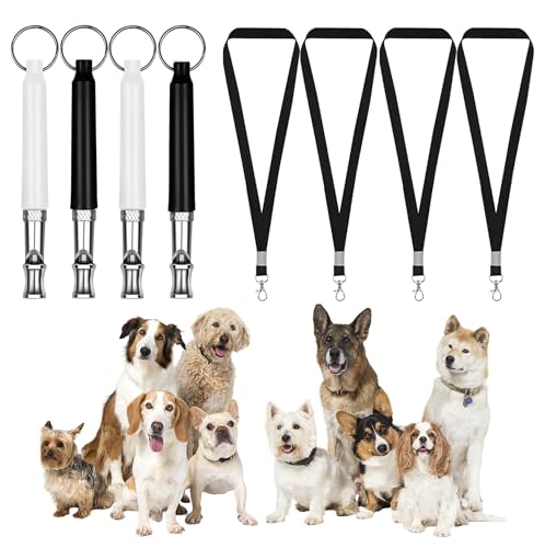 Dog Whistle,Adjustable Ultrasonic Silent Dog Whistle,Dog Whistle to Stop Barking Neighbors Dog,with Lanyard Professional Recall Dog Training Whistles,Dog Whistle to Make Dogs Come to You（B&W） (2)