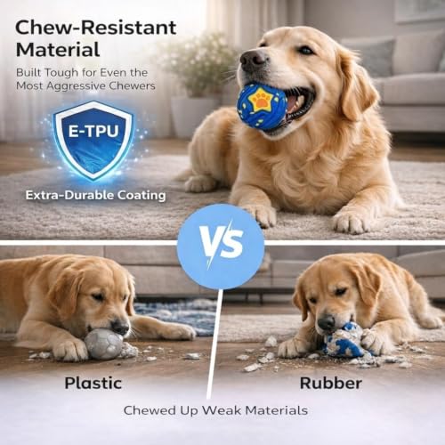 Interactive Dog Ball Toy for Medium & Large, Automatic Moving TPU - color: Pink