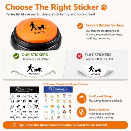 12 Pcs Dog Talking Buttons for Communication, 30-Second Recordable Voice Buttons with Non-Slip Base, Pet Training Buzzers for Dogs and Cats,Batteries Not Included - size: 12 Pcs