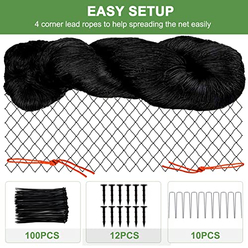 Bird Netting 50'x50' Heavy Duty Nylon Net with 2" Mesh, Chicken Netting - size: 2", 50' x 50'