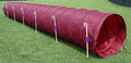 18' Dog Agility Tunnel with Stakes, Multiple Colors Available (Burgundy) - color: Burgundy