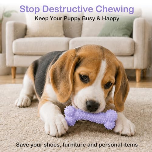 6 Pack Dog Chew Toys, Purple, Small Dog Teething Toys, Soft Durable Interactive Toys for Puppies - color: Purple, size: Small（6Pack）