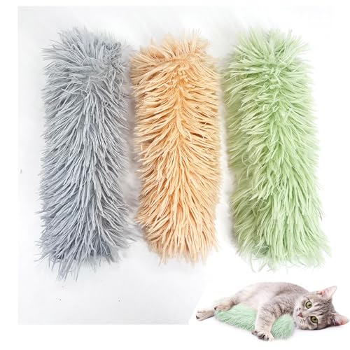 Cat Toys Pillows, Soft and Durable Catnip Toys with Crinkle Sound Inside， - color: green