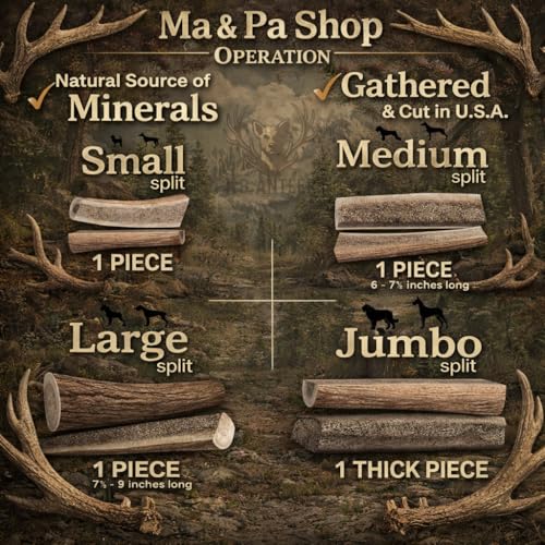 Elk Antlers for Dogs - Large Split Natural Chew (Ideal for 40-70 lb Dogs) - size: Large, style: Split