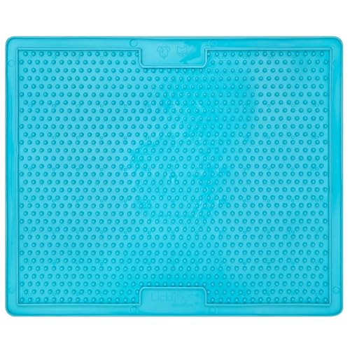 LickiMat X Large Breed Soother Dog Lick Mat Dog Calmer Slow Feeder, Anxiety Reliever Alternative to Puzzle Toys, Slow Feeding Bowls. Use Peanut Butter, Wet, Raw, Mixed Food, Healthy Treats - Turquoise - color: Turquoise