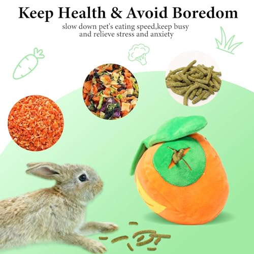 2Pcs Rabbit Foraging Toy with Bell, Snuffle Ball Enrichment Toys