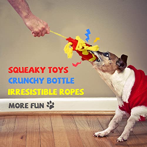 lilfrd Water Bottle Octopus Dog Toy, Squeaky Rope Stuffless Toys for Dogs - style: Octopus