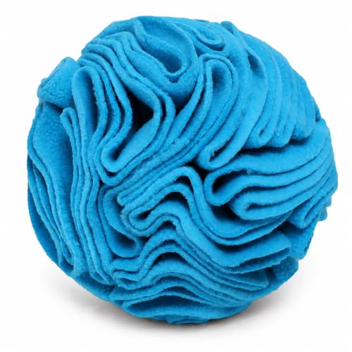 Blue Snuffle Ball for Dogs, Bright Color Slow Feeder Interactive Toy, Mental Enrichment Puzzle Game for Anxiety Relief & Indoor Fun, Machine Washable for Small Medium Large Dogs - color: Blue, size: Small