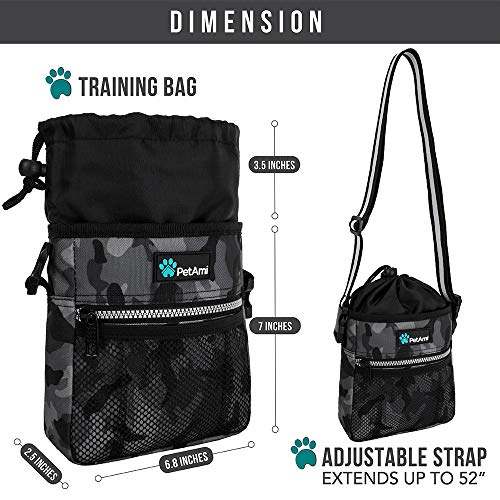 PetAmi Hands Free Dog Treat Pouch for Training and Walking, Camo Black - color: Camo Black