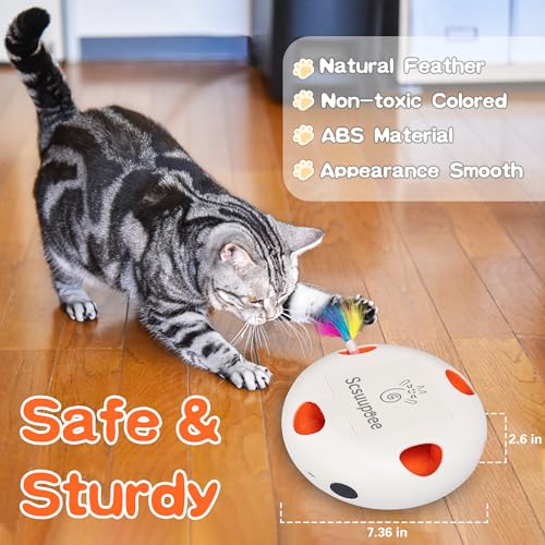 Rechargeable Interactive Cat Toy, White - color: White