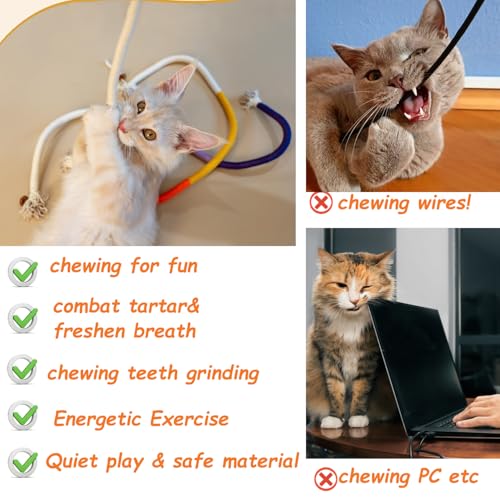 Cat Chew Toy Silvervine Sticks for Cats, Cat Toy Catnip Rope Toys for Kitten Dental Care Safe Teeth Cleaning Toy for Indoor Cats Kitty Kicker Toy Interactive Catnip Kitty Toys for All Breeds Cat