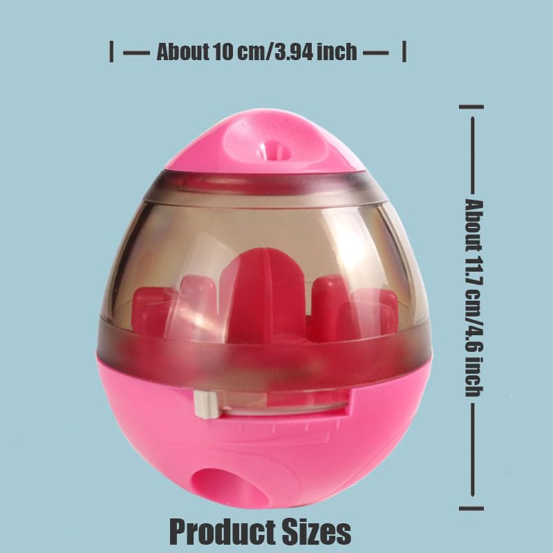 Interactive Dog Treat Toy Adjustable Treat Dispensing Ball Food Dispenser Tough Slow Feeder Puppy Enrichment Training Toy Pet Interactive Chase Toys for Small Medium Dogs Gift for Pets (Red) - color: Red