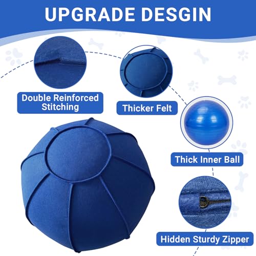 Dog Toy Ball for Dogs, Interactive Dog Training Toy for Medium Large Breeds Outdoor Play, Collies Exercise Agility (Blue,L)