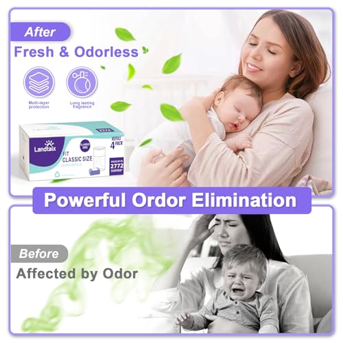 Diaper Pail Refill Bags Fits Dekor Classic 4 Pack for 2772 Diapers - size: 1 Count (Pack of 4)