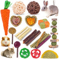 Bunny Toys for Rabbits Hamster/Guinea Pig Toys Natural Timothy Hay Sticks - size: 24Pack-Set