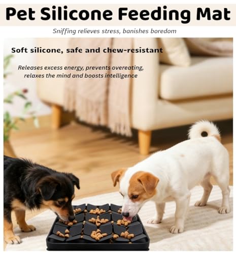 Snuffle Mat for Dogs, Enrichment Feeding Boredom Relief(Black) - color: Black