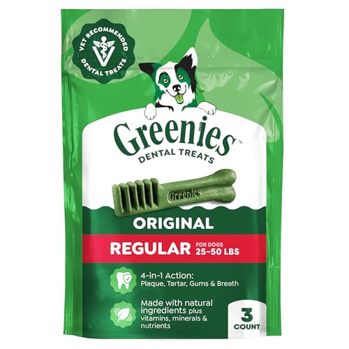 Greenies Regular Dental Dog Treats, Original Chicken Flavor, 3 Count - size: 3 Count (Pack of 1)