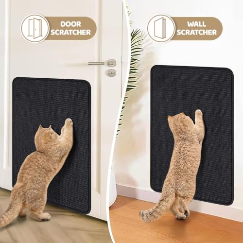 Cat Scratch Furniture Protector Pad Sisal Mat for Couch Scratching Board - color: Black