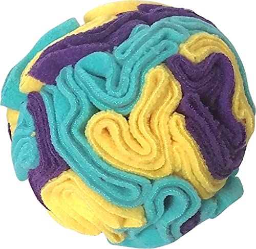 fouFIT Hide n Seek Snuffle Balls Nosework Toy for Dogs, Purple/Yellow, Large 6 - color: Purple/Yellow, size: Large 6"