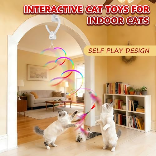 Interactive Cat Toy for Indoor Cats, Door Mounted Automatic Cat Toy