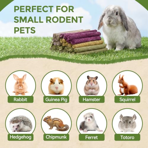36pcs Rabbit Treats Chew Sticks Guinea Pig Toys Natural Timothy Grass Molar Teeth Sticks Bunny Hamster Chinchilla Small Animals - size: 36pcs treats