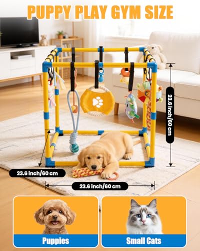Indoor Puppy Play Gym, Dog Jungle Gym for Small Dogs, 23.6"x 23.6" - size: 23.6 x 23.6 x 23.6inch