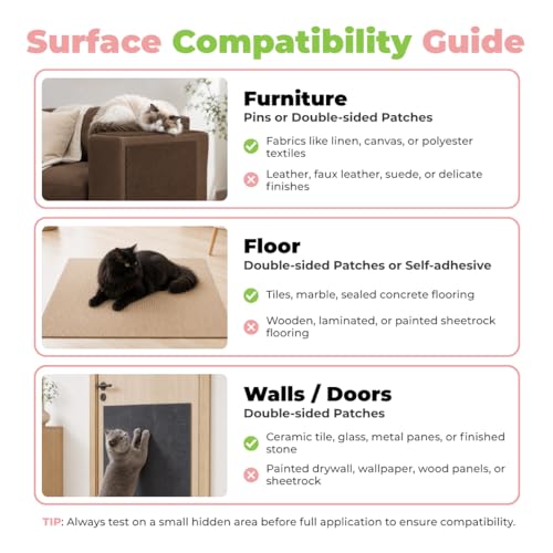 Catify Peel & Stick Cat Scratching Mat - Beige, L:39" - color: Beige Mat - L: 39"