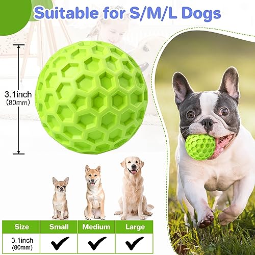 DISSKNIC Indestructible Squeaky Dog Balls, Interactive Dog Toys for Aggressive Chewers Large Breed for Relieving Anxiety, Dog Chew Toys Balls for Aggressive Chewers, Outdoor Dog Toys Dog Water Toys - color: Green, size: Large