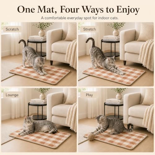 Cat Scratcher Mat, Natural Sisal Cat Scratch Pad for Cats - color: Coffee White