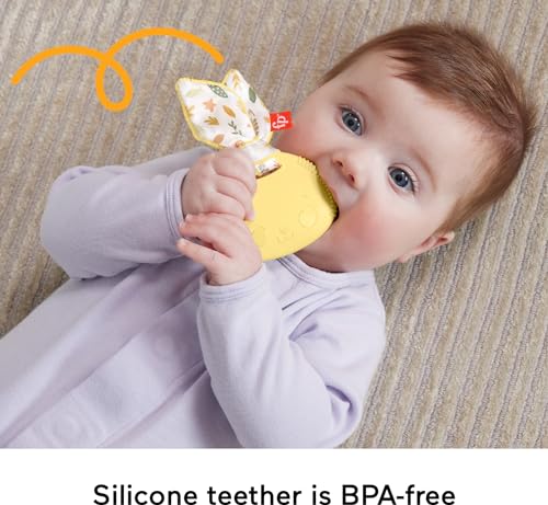 Fisher-Price Baby Toy Snuggle Bunny Teether, BPA-Free Sensory Activity for Developmental Play for Newborns Ages 3+ Months - size: Pack of 1, style: Bunny Teether