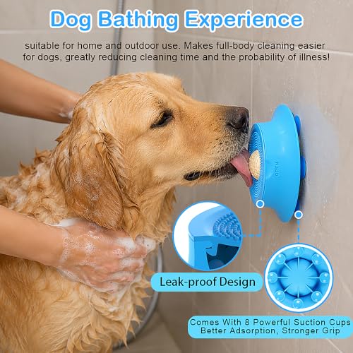 Slow Feeder Dog Bowl Lick Mat with Rolling Ball for Dog & Cat, Silicone - color: Green