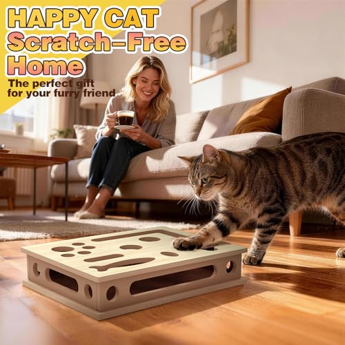 Cat Scratch Puzzle Enrichment Box, Interactive Cat Puzzle Toy Box