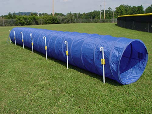 18' Dog Agility Tunnel with Stakes, Multiple Colors Available (Royal) - color: Royal