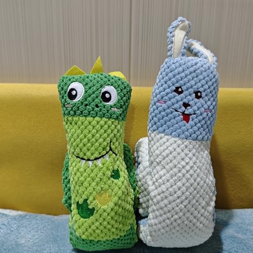 Plush Dog Toys, Long Foldable Squeaky Chew Pet Toys (White Rabbit) - color: Blue Rabbit