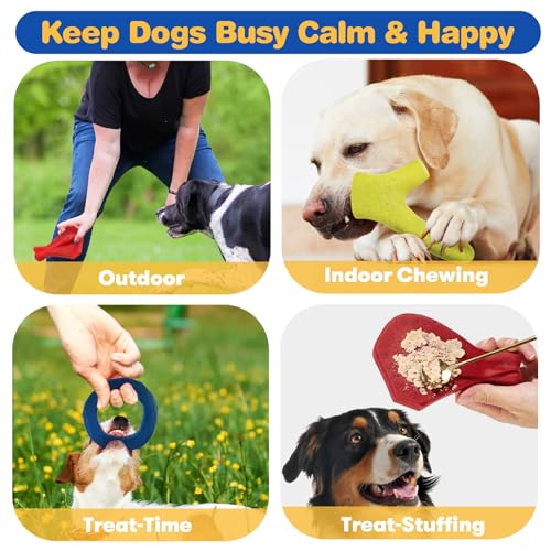 FOFOS Dog Chew Toys for Aggressive Chewers, 3 Pack Tough Nylon Dog Toys