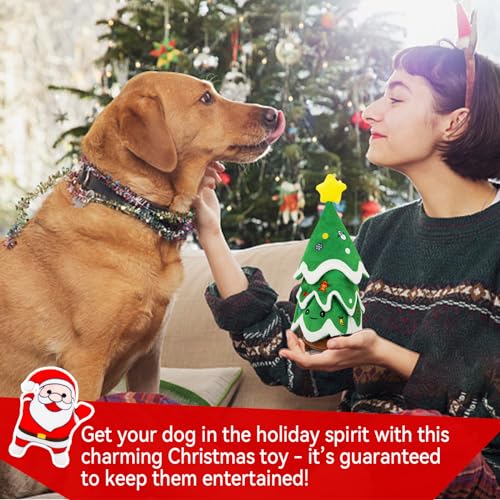 Christmas Dog Toy, Squeaky Crinkle Xmas Tree and Santa - style: Christmas Toy