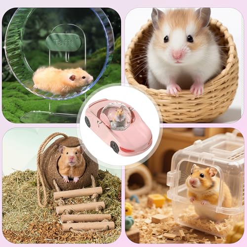 4.8 Inch Hamster Ball | 3-in-1 Hamster Car Toy (Pink)