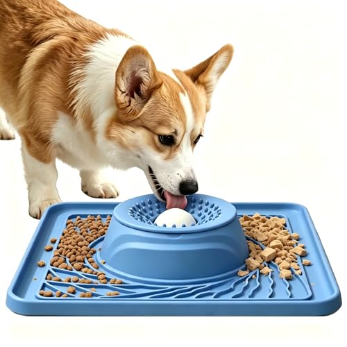 Slow Feeder Dog Bowls for Liquid Treat,2 in 1 Slow Feeder and Lick Mat