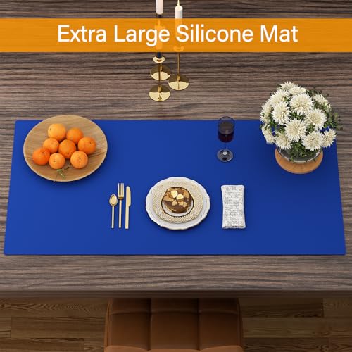 Silicone Protector Mat 47x24 Inch,Blue - color: Bule